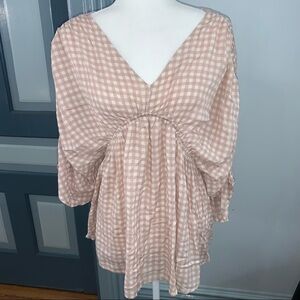 Dress Up Gingham Blouse NWT Size Large